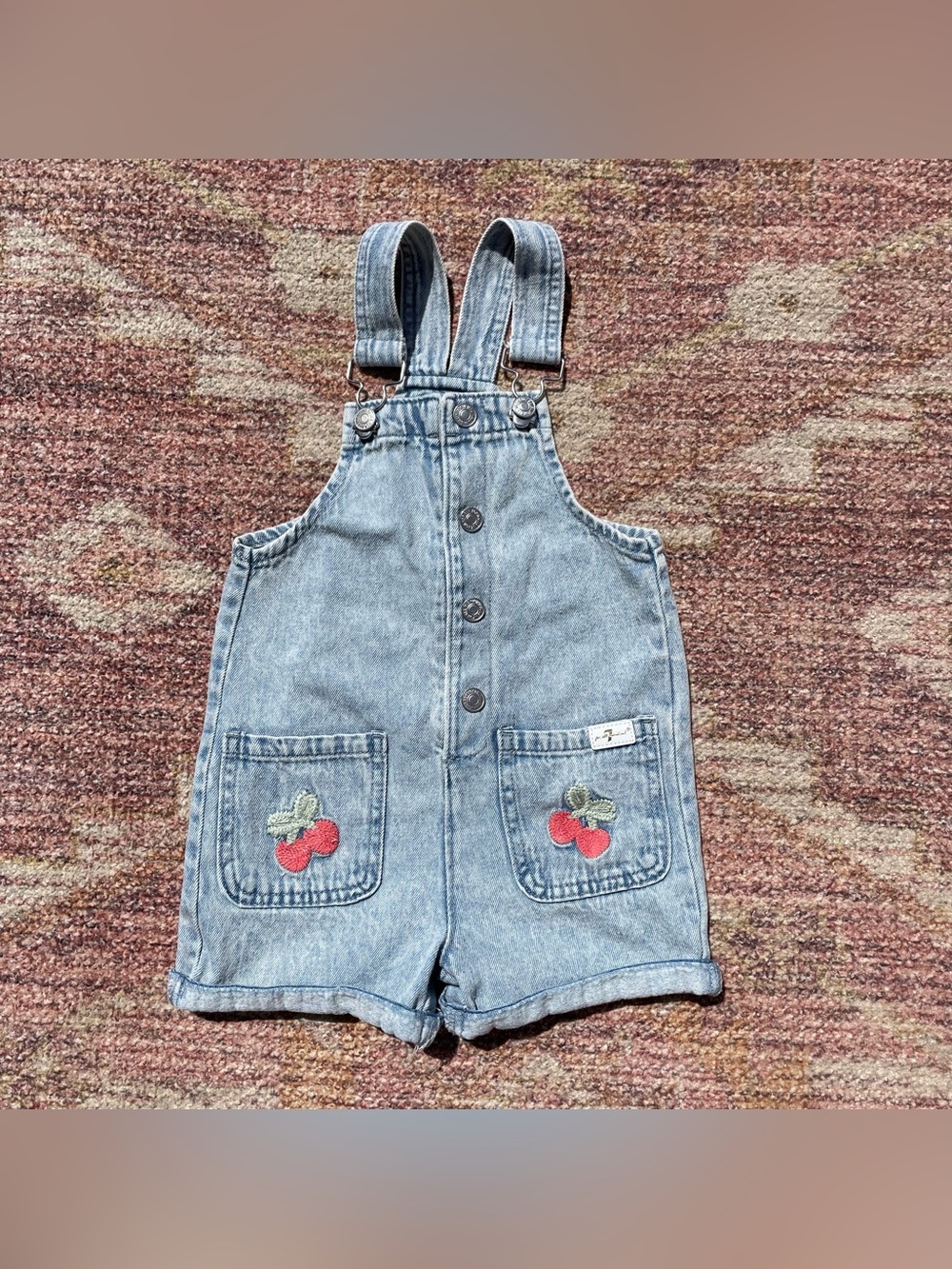 7 For All Mankind Toddler Strawberry Overalls 2T
